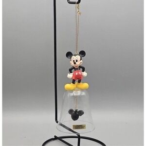 VTG Enesco Disney Mickey Mouse Hanging Bell Glass Ornament Christmas (no Stand)